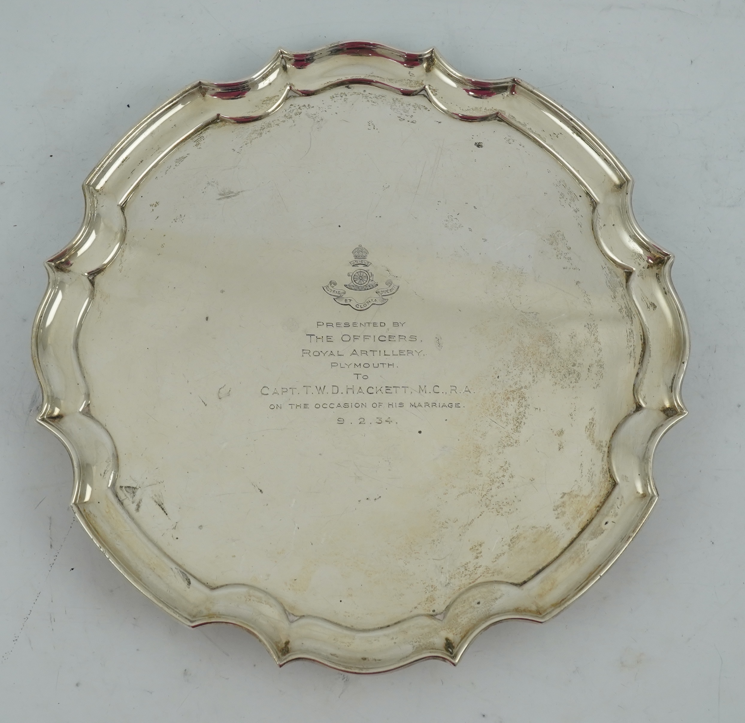 A George V silver salver, by James Dixon & Sons